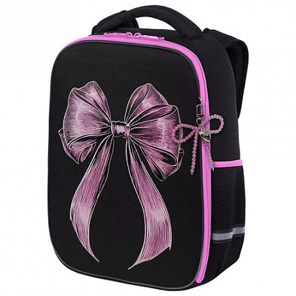 Ранец BRAUBERG LIGHT, 1 отделение, с брелком, "Chic bow", 36х26х13 см, 274386
