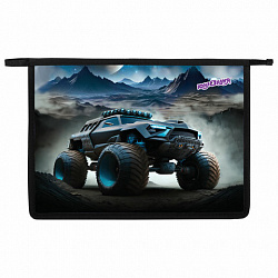 Папка для тетрадей ЮНЛАНДИЯ А4, 1 отделение, пластик, на молнии, "Space driver", 273352