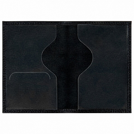 Обложка для паспорта натуральная кожа флоттер, принт "Сердечки", цвет черный, BRAUBERG, 238867