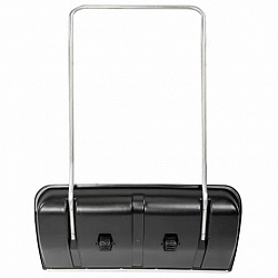 Лопата снеговая 80х44см "СКРЕПЕР" на колесах, пластиковая, высота 135см П-образная металлическая рукоятка, армирующая алюминиевая планка, №8