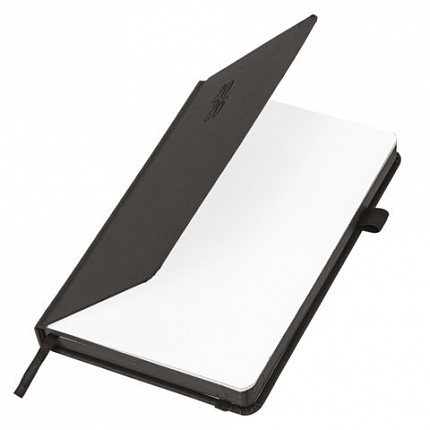 Ежедневник датированный 2026, А5, 138х213 мм, BRAUBERG "Plain", под кожу, резинка, держатель для ручки, черный, 117505