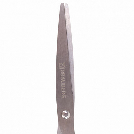 Ножницы BRAUBERG "Classic+", 185 мм, черно-синие, классической формы, резиновые вставки, 236448