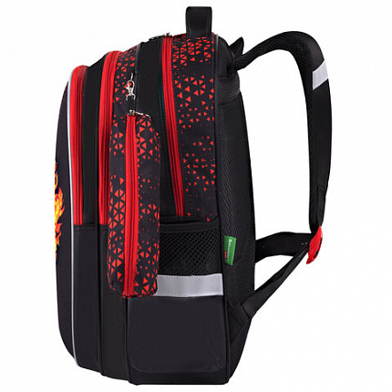 Рюкзак BRAUBERG KIDS MIND с пеналом в комплекте, 2 отделения, "Fiery Road", 40х28х18 см, 273177