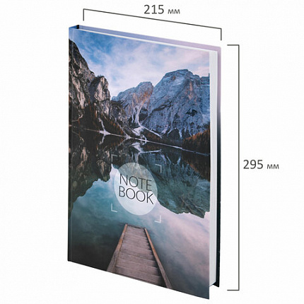 Блокнот БОЛЬШОЙ ФОРМАТ 205х290 мм А4, 128 л., твердый, клетка, STAFF, "Путешествие", 114406, 111595