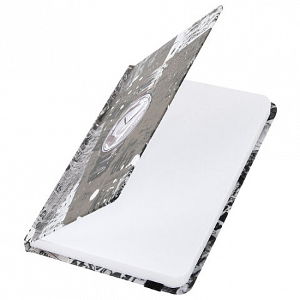 Блокнот с резинкой в клетку 96 л., МАЛЫЙ ФОРМАТ А6 (102х148 мм), твердая обложка, BRAUBERG, "Часы", 113737