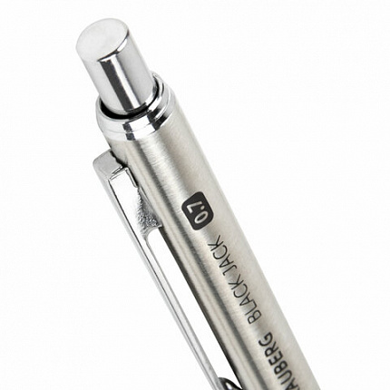 Карандаш механический 0,7 мм, BRAUBERG "Black Jack", металлический корпус, ластик, резиновый грип, 180467