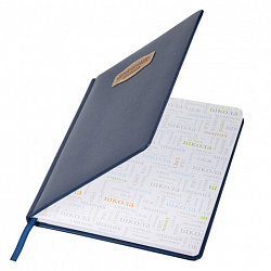 Дневник 1-11 класс 48 л., кожзам (твердая с поролоном), нашивка, BRAUBERG IGUANA, синий, 107226