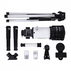 Телескоп рефрактор астрономический настольный, увеличение 150х, объектив 70 мм, фокус 300 мм, видоискатель, BRAUBERG KIDS 70300, 391397