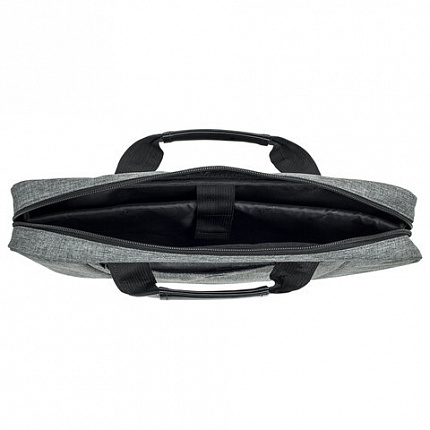 Сумка портфель BRAUBERG OFFICE с отделением для ноутбука 17,3", светло-серый меланж, 34х44х6 см, 272613