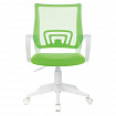 Кресло BRABIX "Fly MG-396W", с подлокотниками, пластик белый, сетка, салатовое, 532403, MG-396W_532403