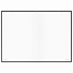 Блокнот БОЛЬШОЙ ФОРМАТ 200х290 мм, А4, 80 л., твердый, клетка, BRAUBERG "Minimal", черный, 116432