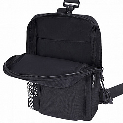 Сумка на плечо HEIKKI TORRENT (ХЕЙКИ) с карманом, "Anime face", черная, 25х18х3 см, 272637