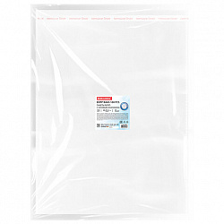 Пакеты БОПП с клеевым клапаном КОМПЛЕКТ 100 штук, 40х50+4 см, 30 мкм с усиленным швом, BRAUBERG, 700411