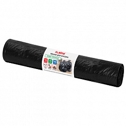 Мешки для мусора 160 л, черные, в рулоне 10 штук, особо прочные, ПВД 70 мкм, 90x110 см, LAIMA, 702675