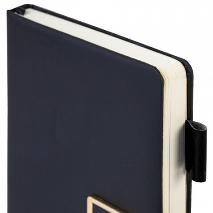 Ежедневник недатированный А5 143х210мм BRAUBERG Deluxe, под кожу, магнит 160л, черный, 117414, 117141