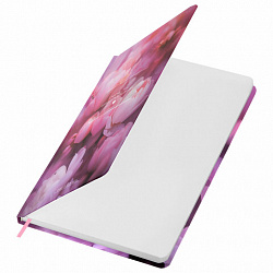 Ежедневник недатированный с резинкой А5 145х203 мм, BRAUBERG, твердый, 128 л., "Peony", 116290