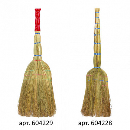 Веник сорго 3-х прошивной, LAIMA "ЛЮКС", ручка в пленке, длина 79 см, 604229