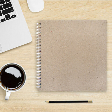 Скетчбук, белая бумага, 160 г/м2, плотная, 19х19 см, 60 л., гребень, твердая обложка, КРАФТ, BRAUBERG ART CLASSIC, 116366