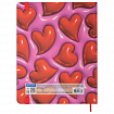 Дневник 1-11 класс 48 л., твердый, BRAUBERG, матовая ламинация, резинка, закладка-ляссе, с подсказом, "Сердечки", 107241