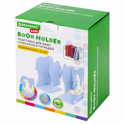 Подставка-держатель для книг и учебников фигурная BRAUBERG KIDS "Unicorn" раздвижная, металлическая, 238069