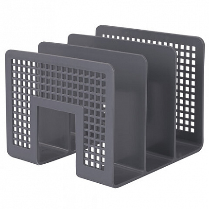 Лоток-сортер для бумаг BRAUBERG "Office-Expert", 3 отделения, 207х212х168 мм, сетчатый серый, 238022