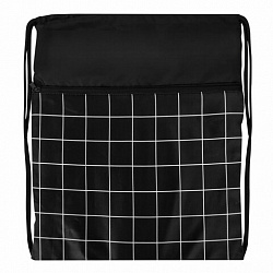 Мешок для обуви BRAUBERG БОЛЬШОЙ, с ручкой, карман на молнии, сетка, 49х41 см, "Checkered", 272404
