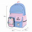 Рюкзак BRAUBERG PASTEL с термонашивками в комплекте, "Friendly bunnies", голубой, 40х29х14 см, 271423