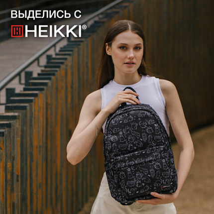 Рюкзак HEIKKI DREAM (ХЕЙКИ) универсальный, с карманом для ноутбука, эргономичный, "Crazy cats", 42х26х14 см, 273853