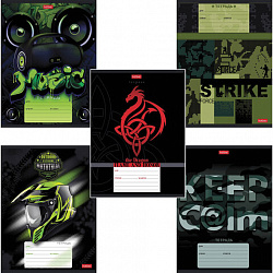 Тетрадь 18 л., HATBER, клетка, обложка картон, "Для мальчиков" (микс в спайке), 063095, 18Т5В1