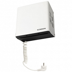 Сушилка для рук SONNEN HDR-1200W, 1200 Вт, производство РОССИЯ, антивандальная, сталь, белая, 701870