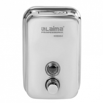Дозатор для жидкого мыла LAIMA PROFESSIONAL INOX (гарантия 3 года), 0,5 л, нержавеющая сталь, зеркальный, 605394