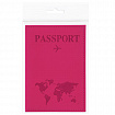Обложка для паспорта "Passport map", экокожа soft-touch, малиновая, STAFF, 238761