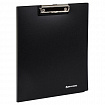 Папка-планшет BRAUBERG "Стандарт", А4 (310х230 мм), с прижимом и крышкой, пластик, черная, 0,9 мм, 221646