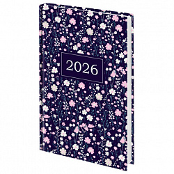 Ежедневник датированный 2026 145х215 мм, А5, STAFF, ламинированная обложка, "Flowers", 117318