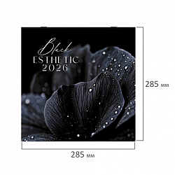 Календарь настенный перекидной 2026 г., BRAUBERG, 12 листов, 28,5х28,5 см, "Black esthetic", 116927