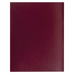 Тетрадь бумвинил, бордовый, А4 (большой формат), 96 л., скоба, офсет №1, белая бумага, клетка, STAFF, 403420