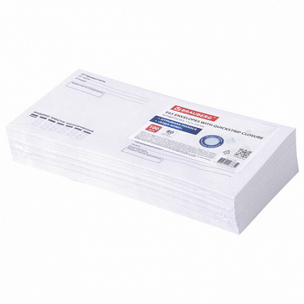 Конверты Е65 (110х220 мм), отрывная лента, Куда-Кому, внутренняя запечатка, КОМПЛЕКТ 100 шт., BRAUBERG, 112195, DLНПРс(BRAUBERG