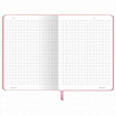Блокнот с резинкой в клетку 96 л., А5 145х203 мм, твердая обложка, BRAUBERG, "Minimal", розовый, 116319