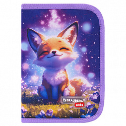 Пенал BRAUBERG KIDS, 1 отделение, 2 откидные планки, 21х14 см, "Chilling fox", 274544