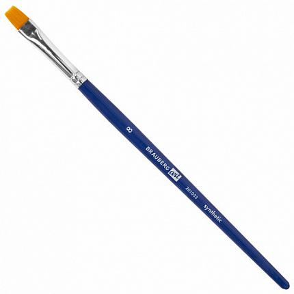 Кисти художественные набор 4 штуки, синтетика (плоские № 3, 6, 8, 12) BRAUBERG ART DE