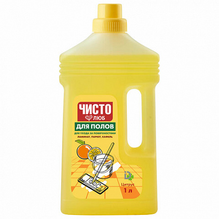 Средство для мытья пола 1 л, ЧИСТОЛЮБ "Цитрусовая свежесть", 2300051