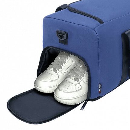 Сумка спортивная HEIKKI MOVE PLUS (ХЕЙКИ), отделение для обуви, синяя, 28х50х23 см, 273897