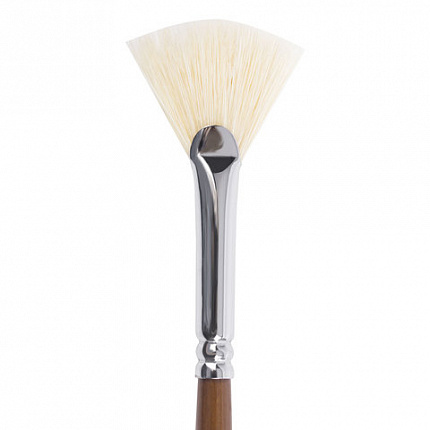 Кисть художественная профессиональная BRAUBERG ART CLASSIC, щетина, веерная, № 4, длинная ручка, 200743