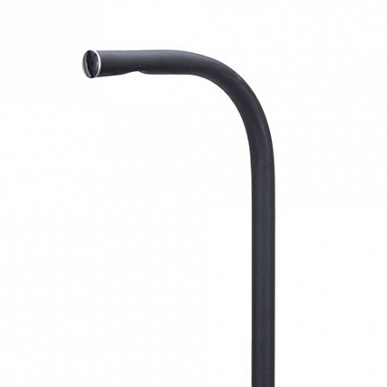 Совок для мусора 28х19см металл, ПРОЧНЫЙ высокая Г-образная ручка 75см, порошковый окрас, темно-серый, дом, офис, улица, ГРАНДМАСТЕР, 700351