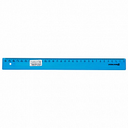 Линейка пластиковая 30 см, BRAUBERG, прозрачная, тонированная, 210610