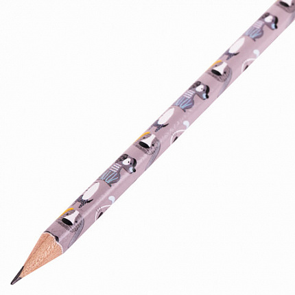 Карандаш чернографитный ЮНЛАНДИЯ "ЩЕНОК", 1 шт., HB, с ластиком, корпус ассорти, 181774