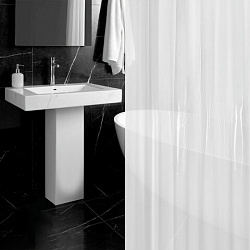 Шторка для ванной EVA, 180х200 см, кольца в комплекте, БЕЛЫЕ ЛИНИИ, PRIMILA (ПРИМИЛА), 700105