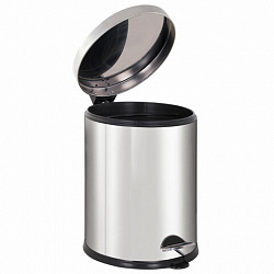 Ведро мусорное с педалью 12 литров "Classic Plus", ЗЕРКАЛЬНОЕ, нержавеющая сталь, со съемным внутренним ведром, LAIMA, ТУРЦИЯ, 608113