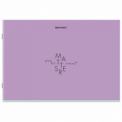 Альбом для рисования А4, 40 листов, скоба, обложка картон, BRAUBERG, 203х288 мм, "МИНИМАЛ" (4 вида), 107116