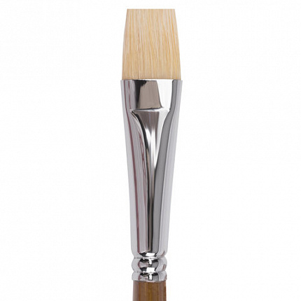 Кисть художественная профессиональная BRAUBERG ART CLASSIC, щетина, плоская, № 20, длинная ручка, 200722